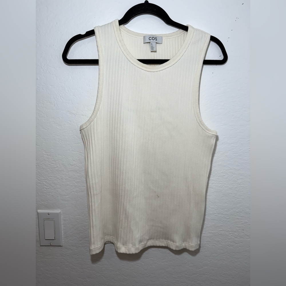 COS Off-White Ribbed Tank Top